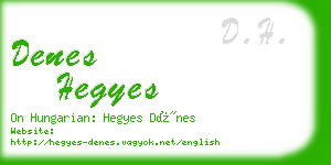 denes hegyes business card